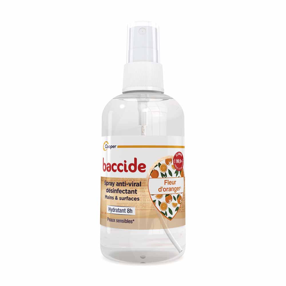 Baccide Spray Anti-Viral Désinfectant Mains & Surfaces Fleur d'oranger 100ml