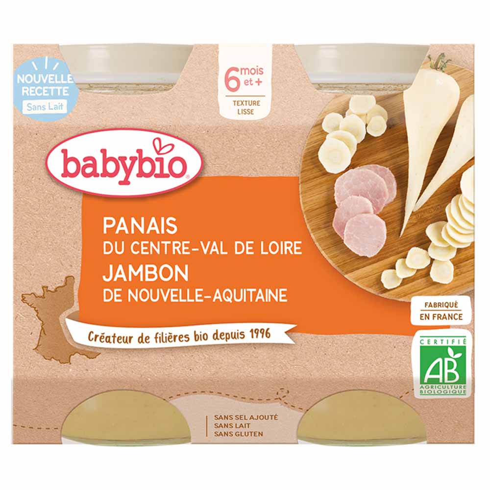 Babybio Pot Repas Panais Jambon Des 6 Mois 2x200g