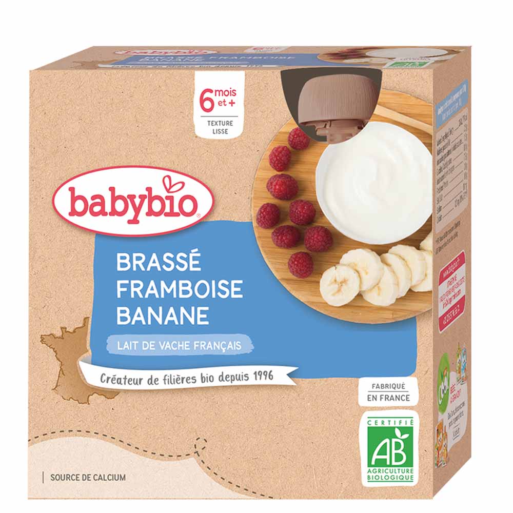 Babybio Gourde Brasse Framboise Banane Bio Des 6 Mois 4x85g