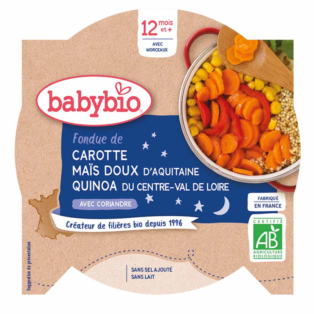 Babybio Menu Bonne Nuit Avec Morceaux Bio Des 12 Mois 230g