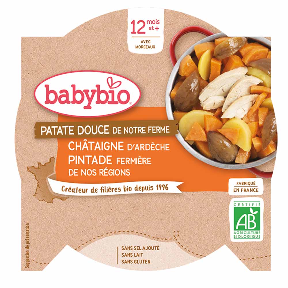 Babybio Assiette Repas Avec Morceaux Bio Des 12 Mois 230g