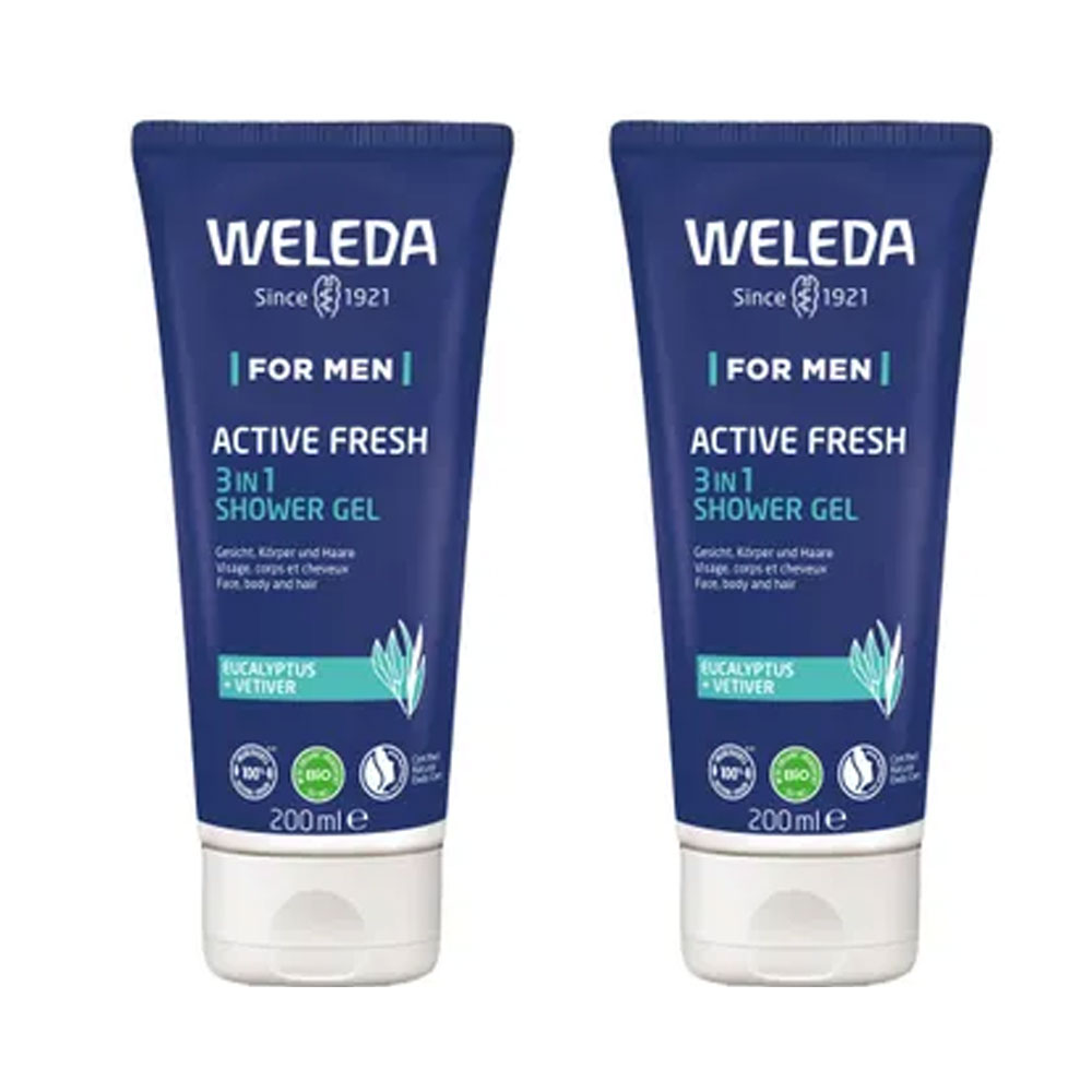 Weleda Homme Active Fresh 3 en 1 Gel Douche 2x200ml