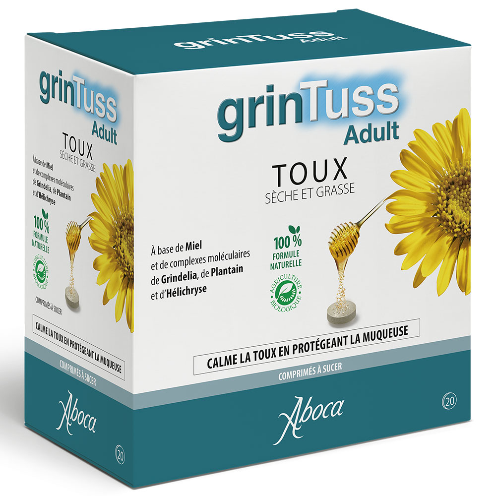 Aboca ORL GrinTuss Adult Toux Sèches et Grasse 20 Comprimés à sucer