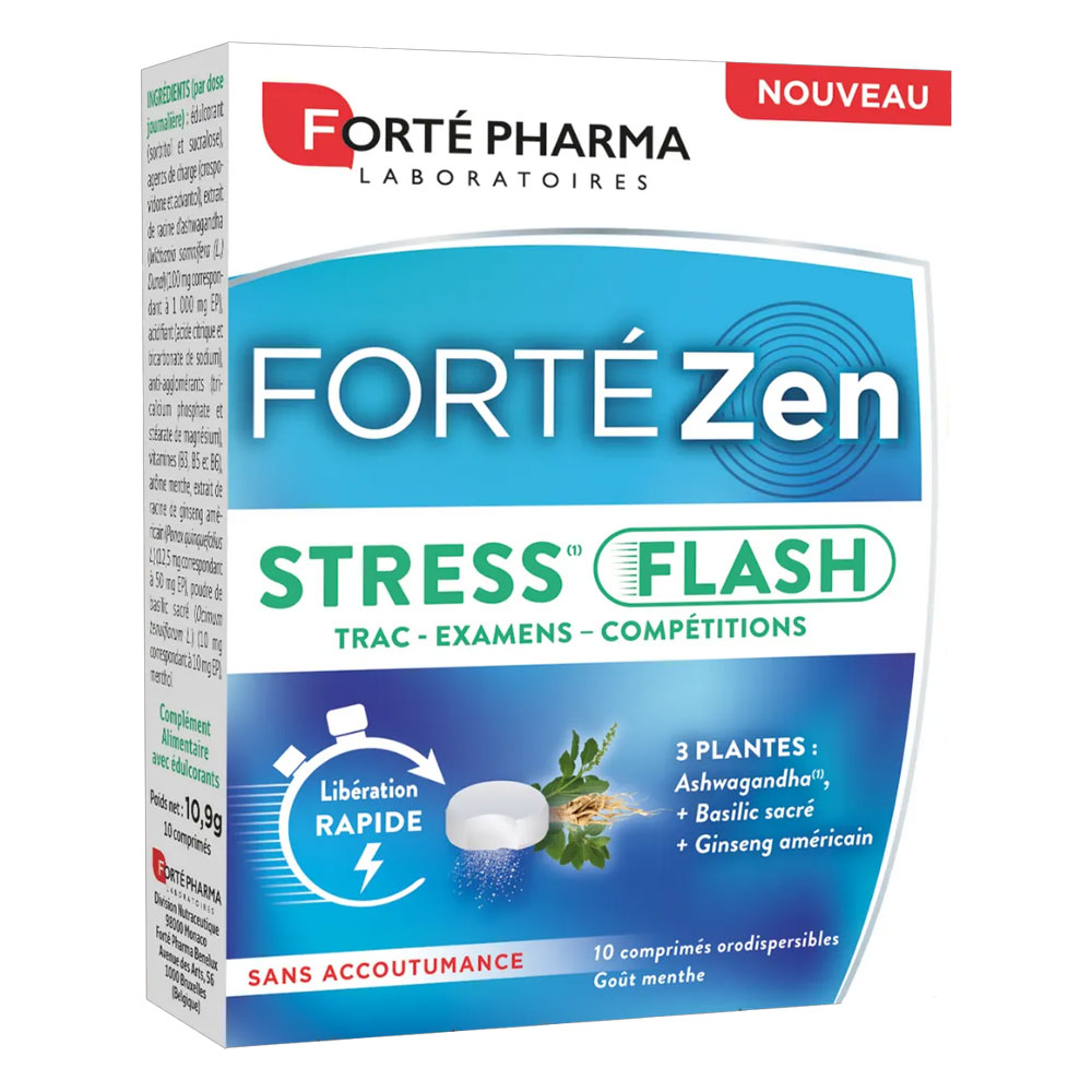 Forté Pharma Forté Zen Stress Flash Ashwagandha Goût Menthe 10 comprimés orodispersibles