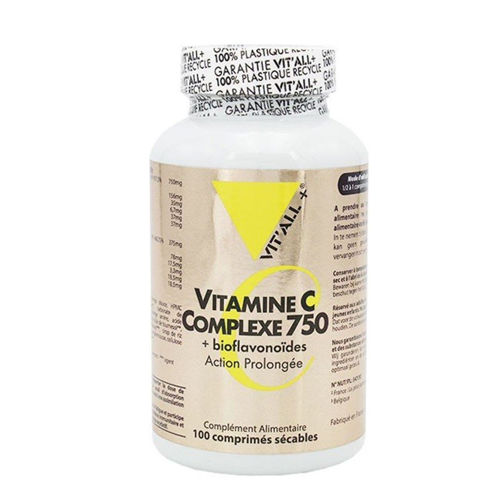 Vitamine C Complexe 750 100 Comprimés Vit'All+