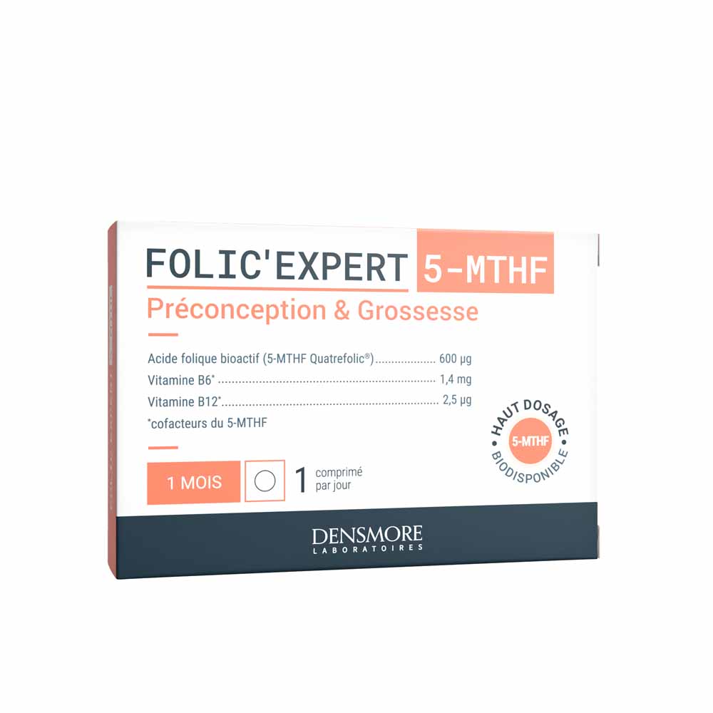 Densmore Folic'expert Acide Folique (5-MTHF) Préconception et grossesse 30 comprimés