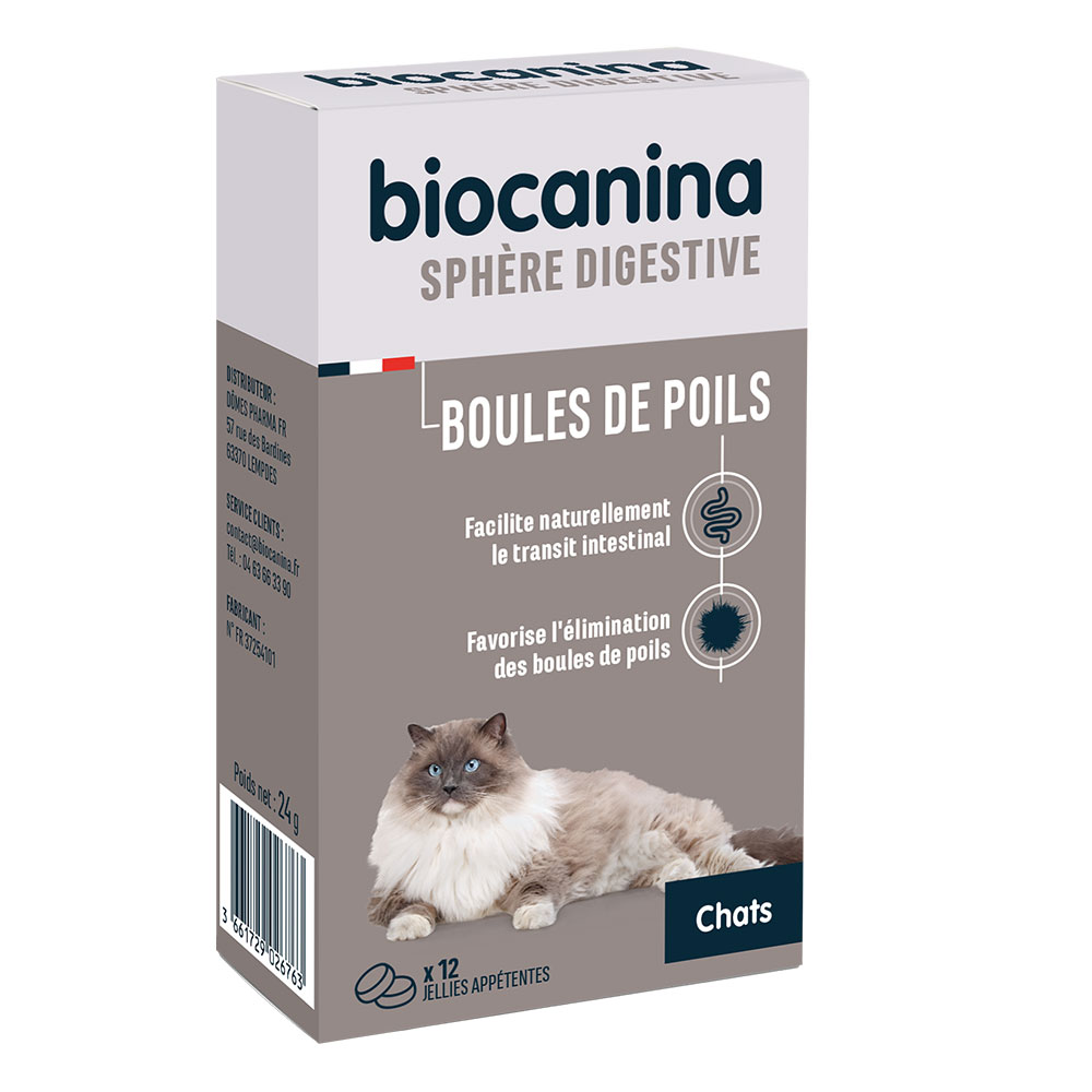 Biocanina Gastro-entérologie Boules de Poils 12 Jellies Appétentes 24g