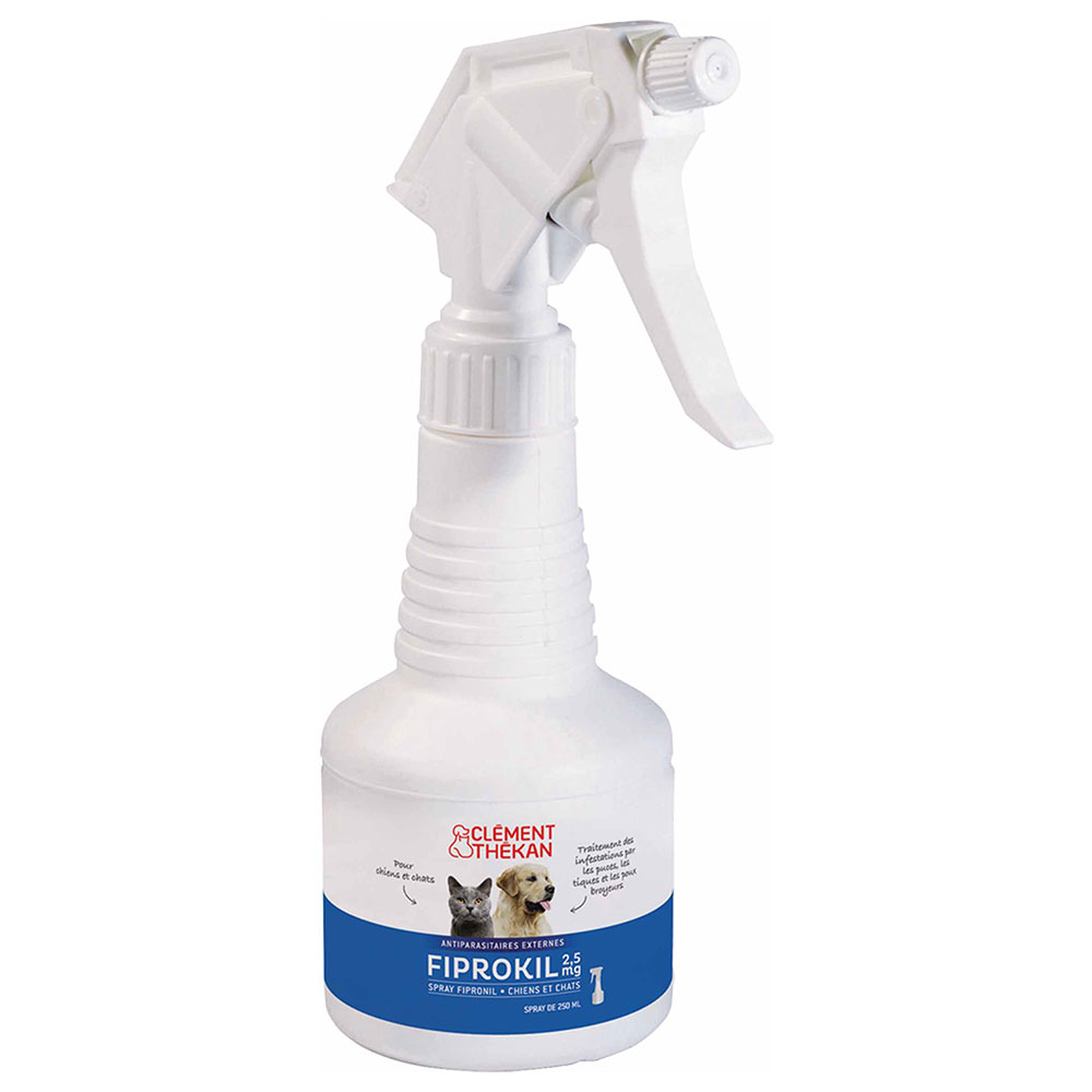 Clement-Thekan Fiprokil Spray Anti-Puces Anti-Tiques Chiens et Chats 250ml
