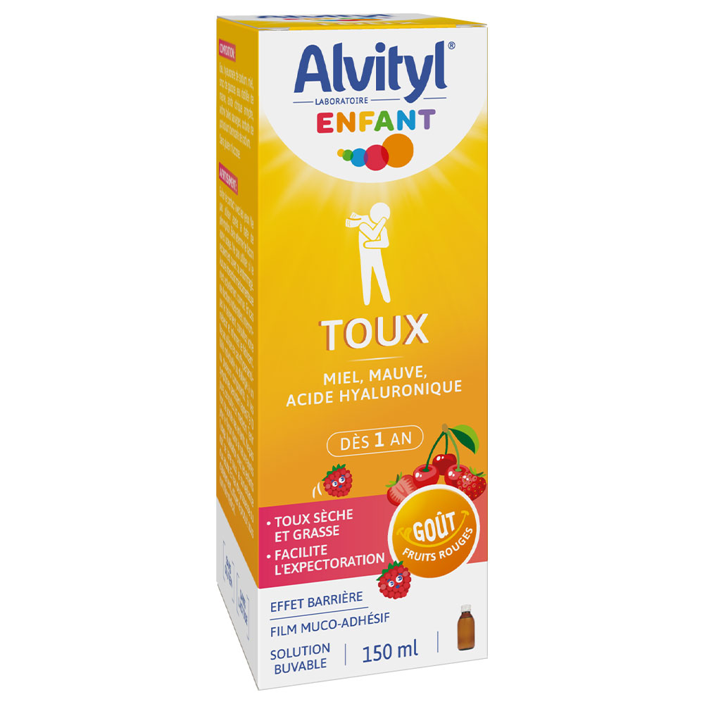 Alvityl Enfant Sirop Toux Sèche et Grasses Goût Fruits Rouges 150ml