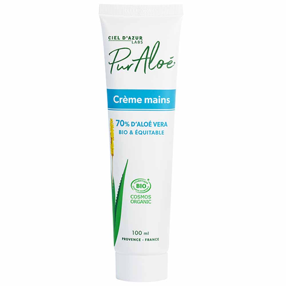 Pur Aloé Creme Mains Aloe Vera 70% Bio 100ml