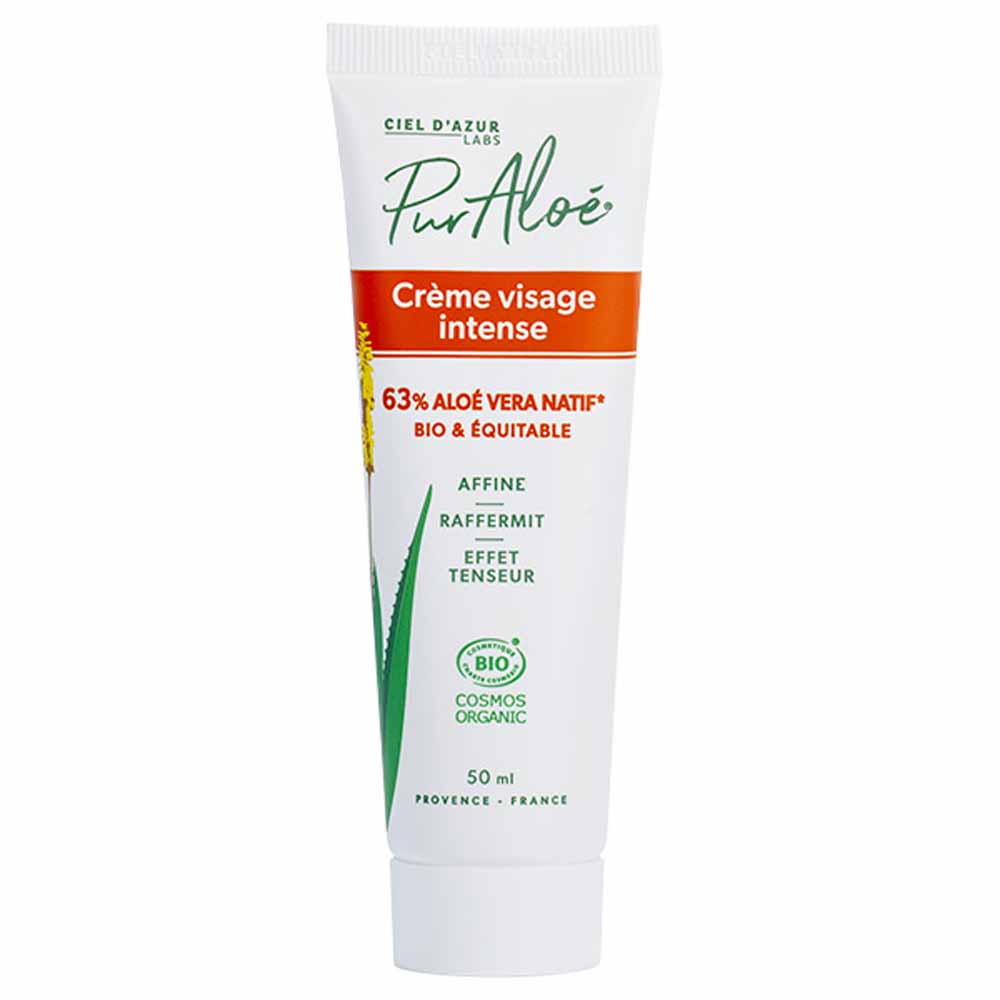 Pur Aloé Creme Visage Intense A L'aloe Vera 63% Bio 50ml