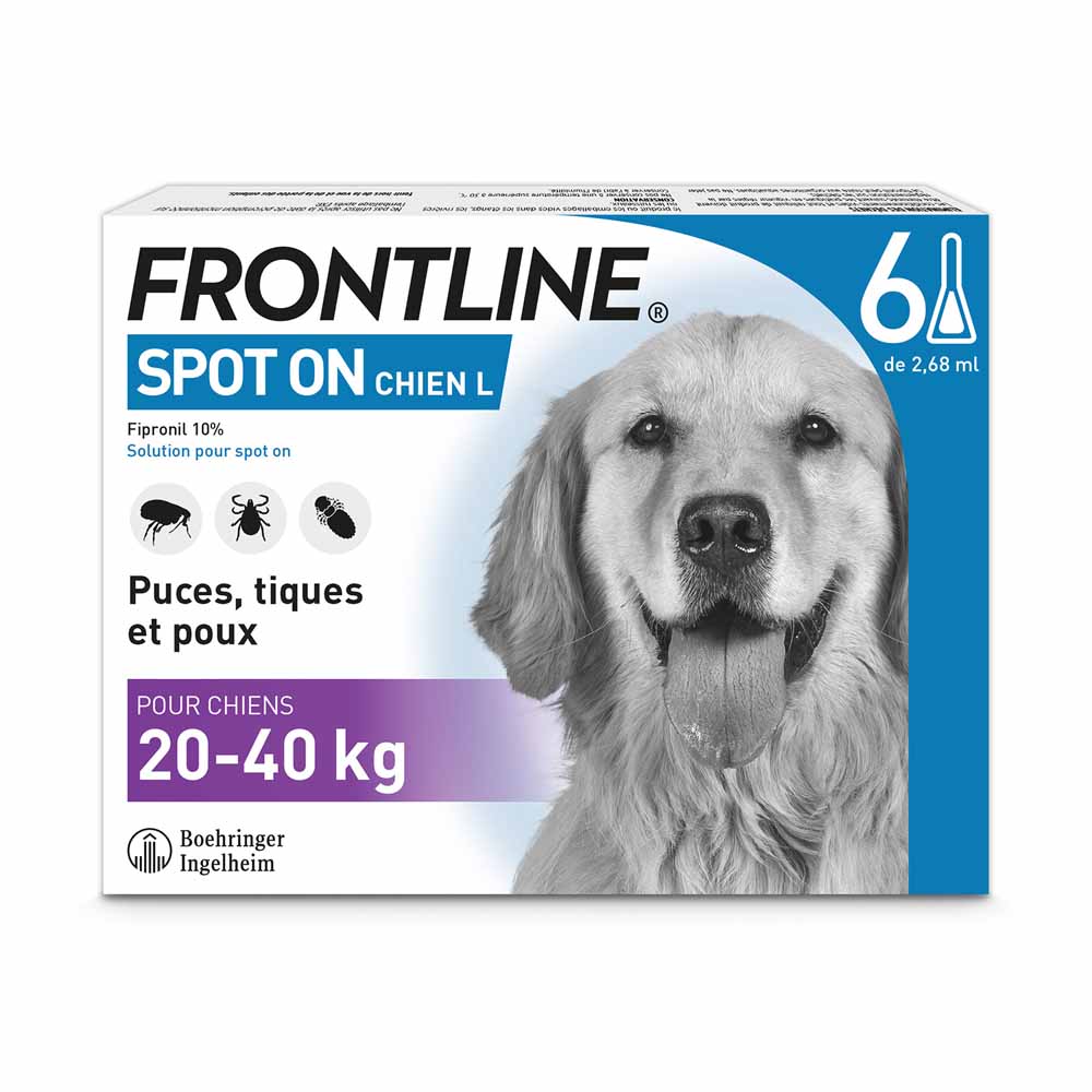 Frontline Spot-on Chien de 20-40kg 6 Pipettes de 2,68ml