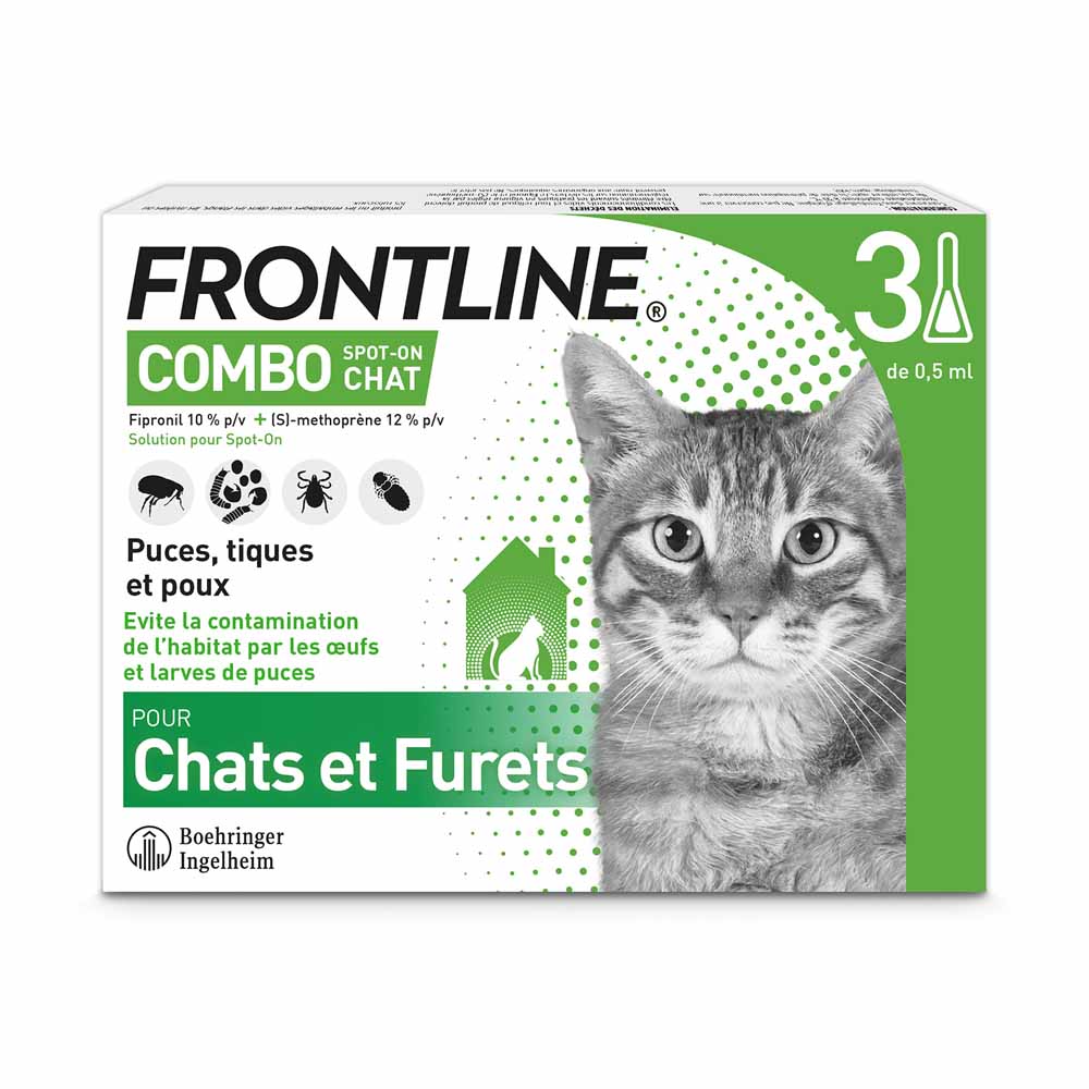 Frontline Combo Spot-on Chat Et Furet 3 Pipettes De 0.5ml