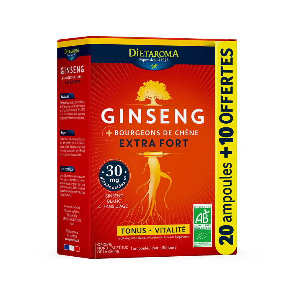 Dietaroma Ginseng Extra Fort Tonus Vitalité 30 ampoules