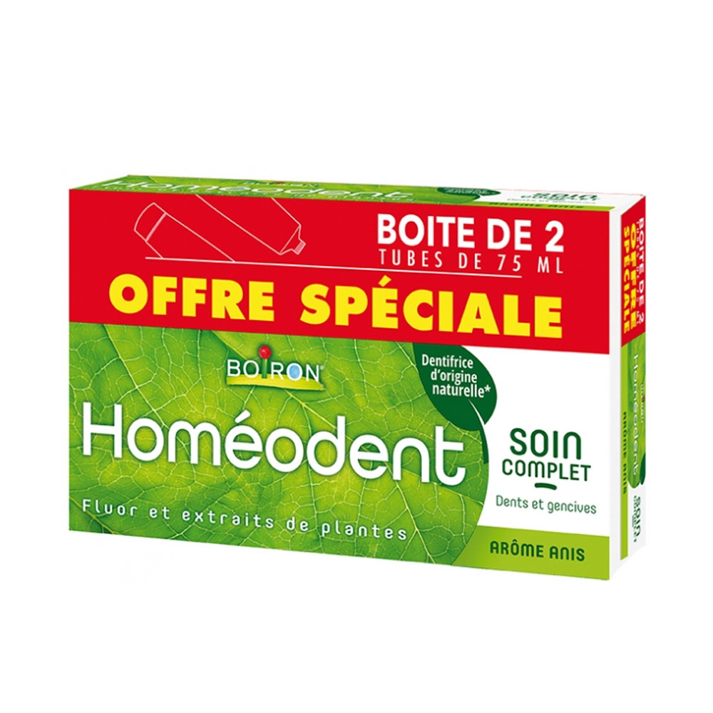 Boiron Homeodent Dentifrice Soin Complet Dents Et Gencives Anis 2x75ml