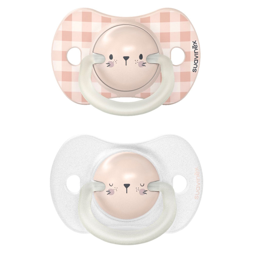 Suavinex SxPro Sucette Symétrique Silicone Night&Day 6 à 18 Mois Avec Anneau Phosphorescent x2