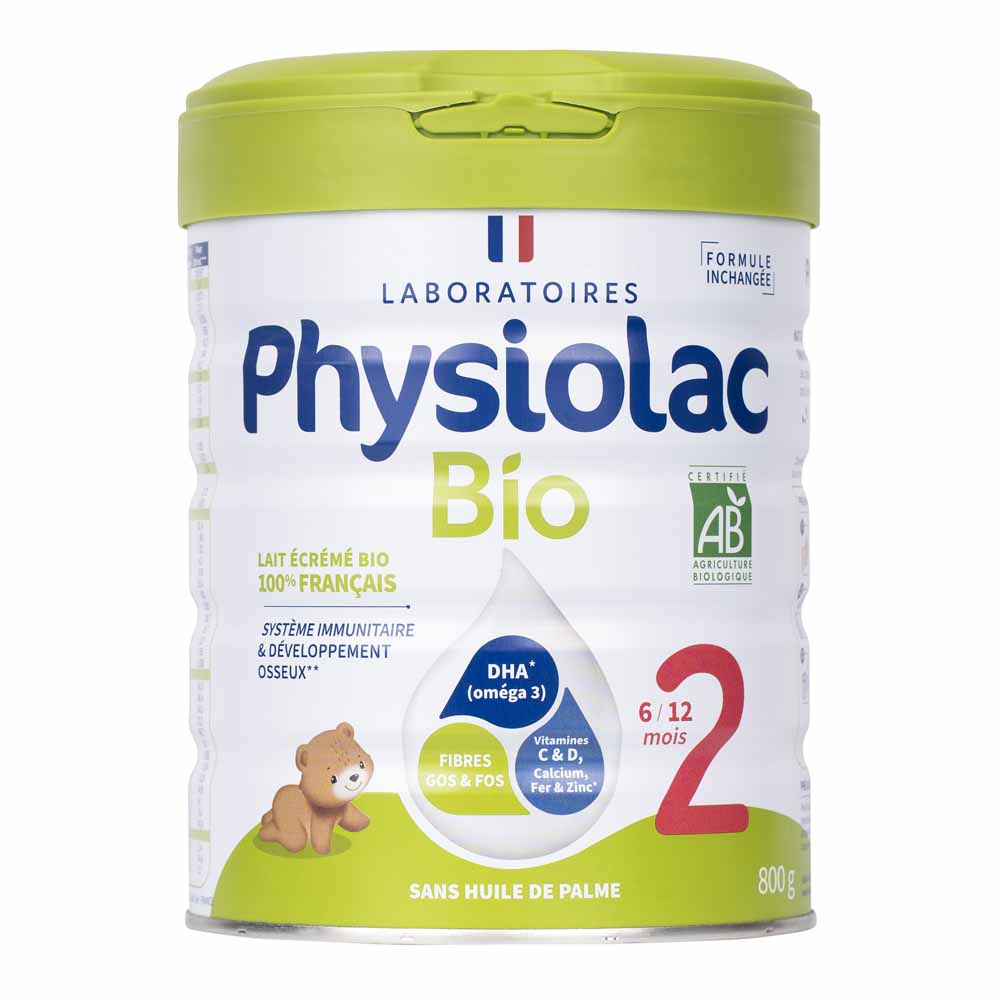 Physiolac Lait En Poudre 2 Bio De 6 à 12 mois
