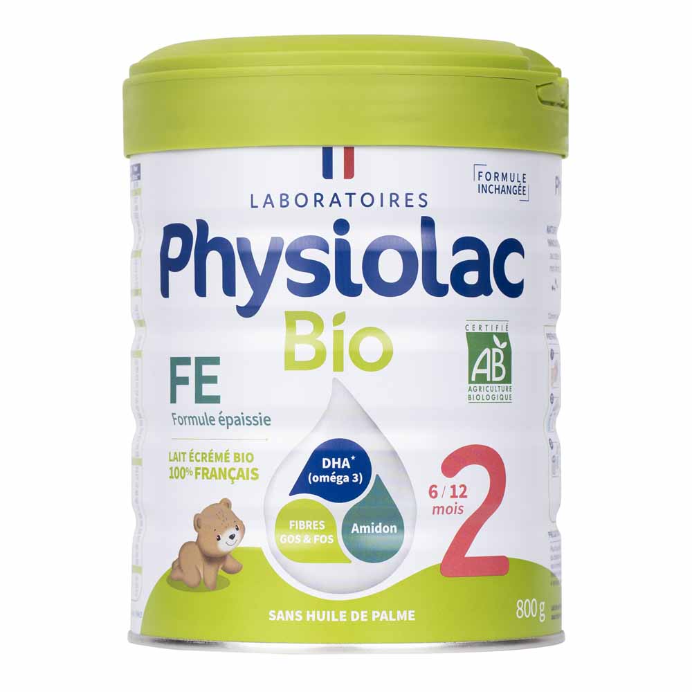 Physiolac Lait en poudre 2 Formule Epaisse Bio 6 à 12 mois 800g