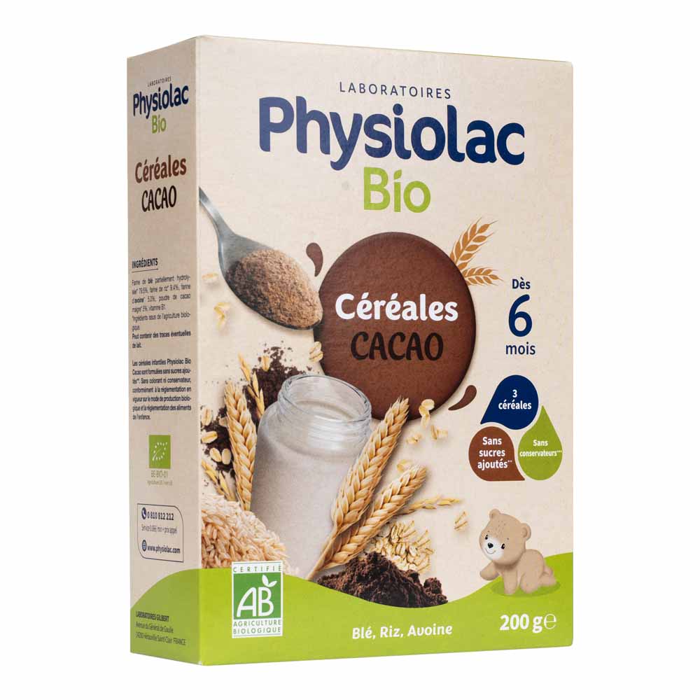 Physiolac Cereales Cacao Bio Des 6 Mois Bio 200g
