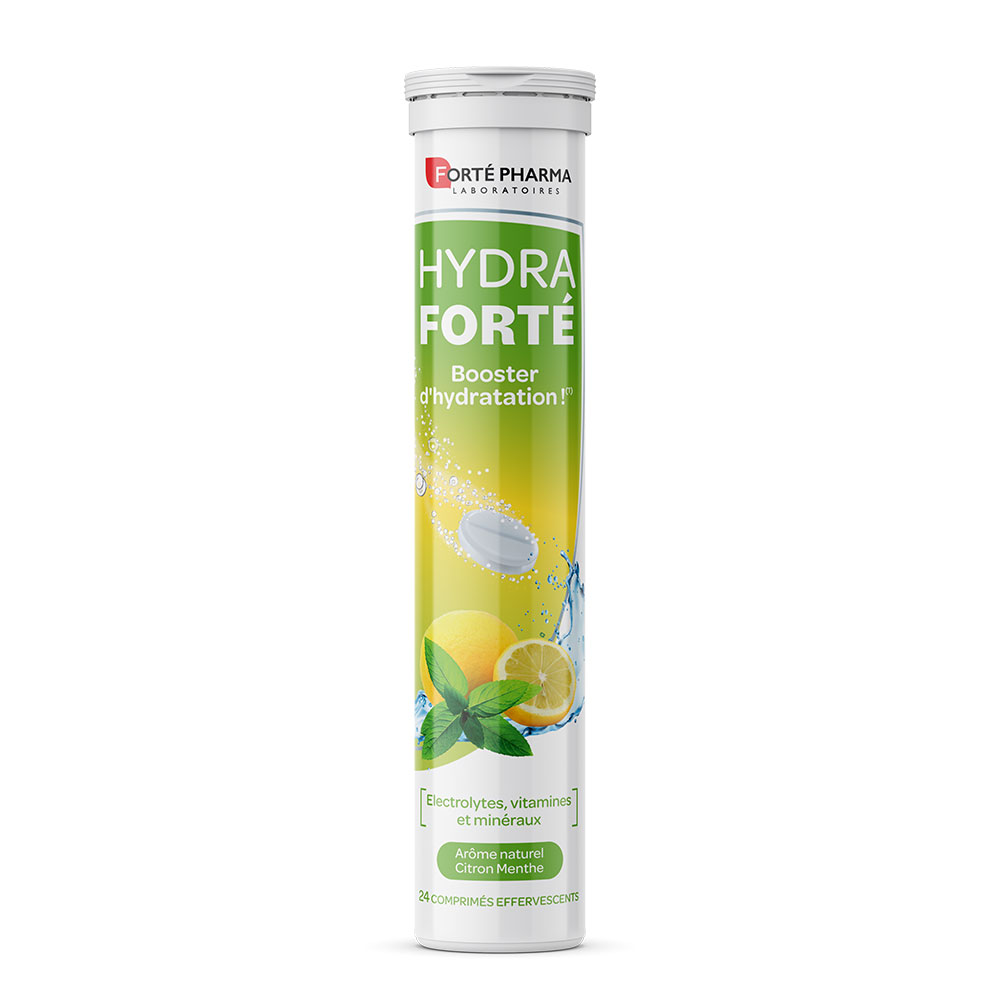 Forté Pharma Hydra Forté Booster D'hydratation Arôme Naturel Citron Menthe 24 comprimés effervescents