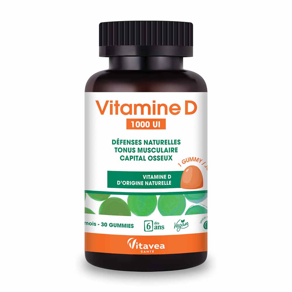 Vitavea Santé Vitamine D 1000UI Défenses naturelles et capital osseux 30 gummies