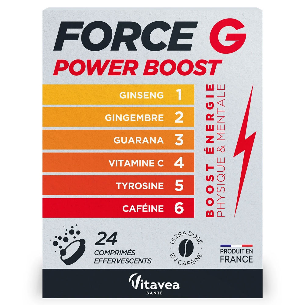 Vitavea Santé Force G Power Boost Coup De Fouet Physique & Mental 24 Comprimés Effervescents