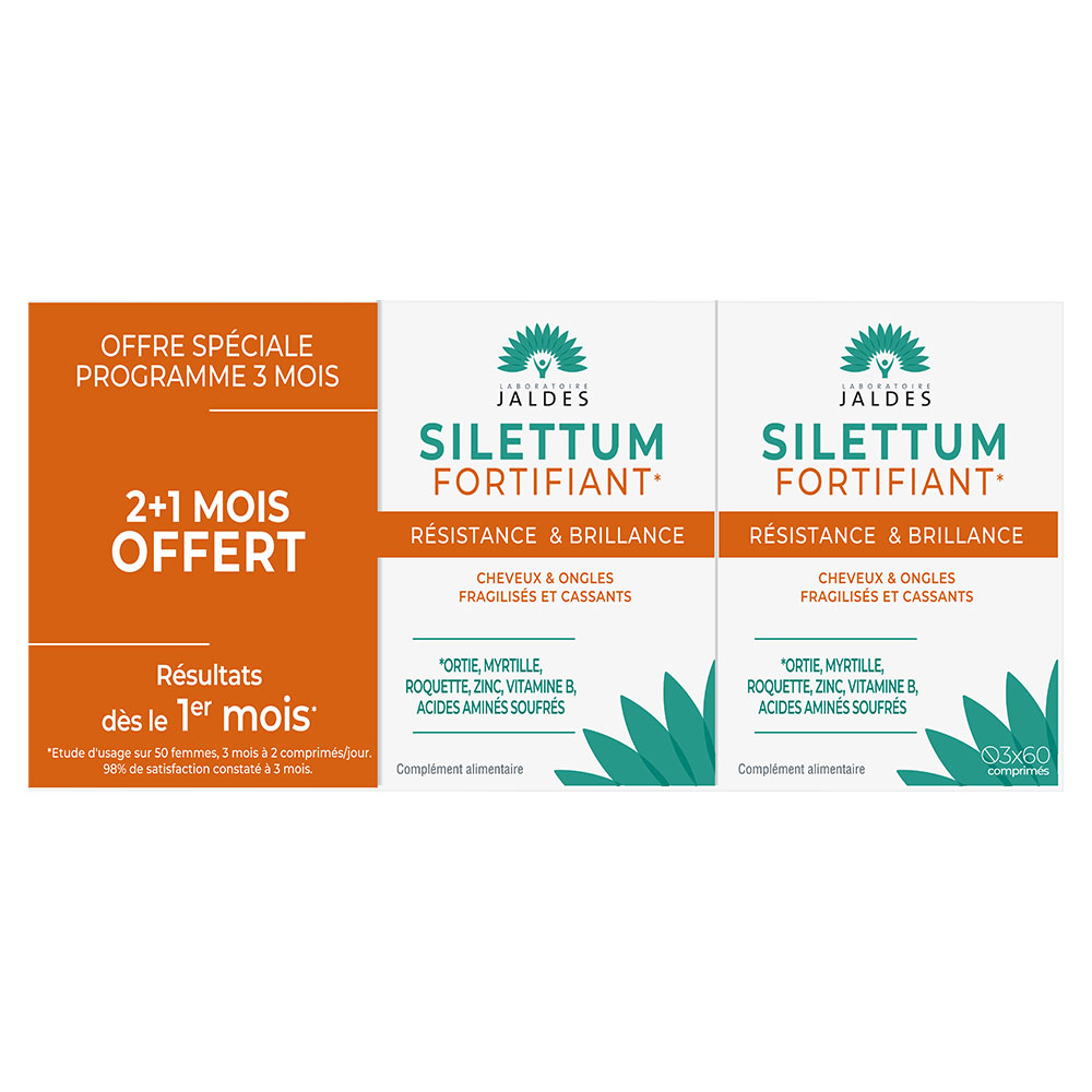 Jaldes Silettum Fortifiant Offre Spéciale 2+1 Mois Offert 180 comprimés