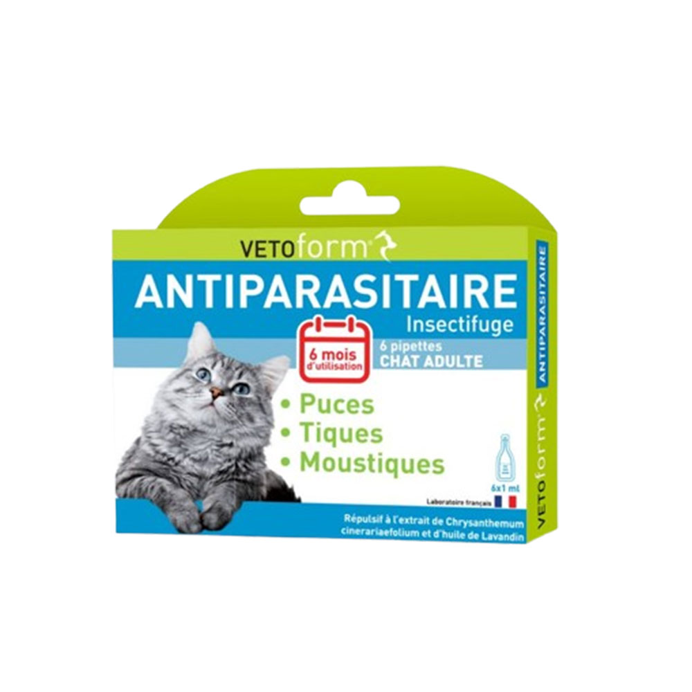 Vetoform Chat Pipettes Antiparasitaire 6x1ml