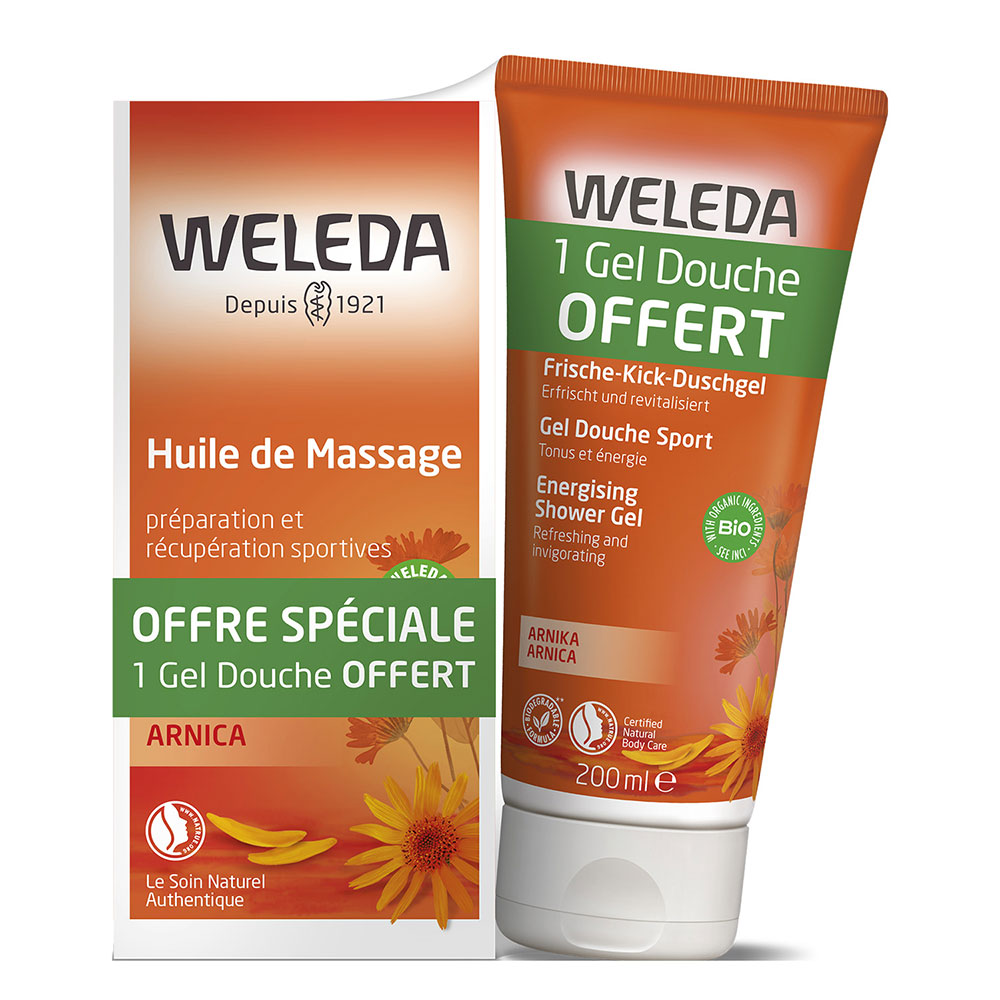 Weleda Arnica Huile de Massage + Gel douche Sport 2x200ml