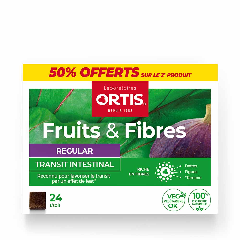 Ortis Fruits & Fibres Transit Intestinal Regular 2x24 cubes
