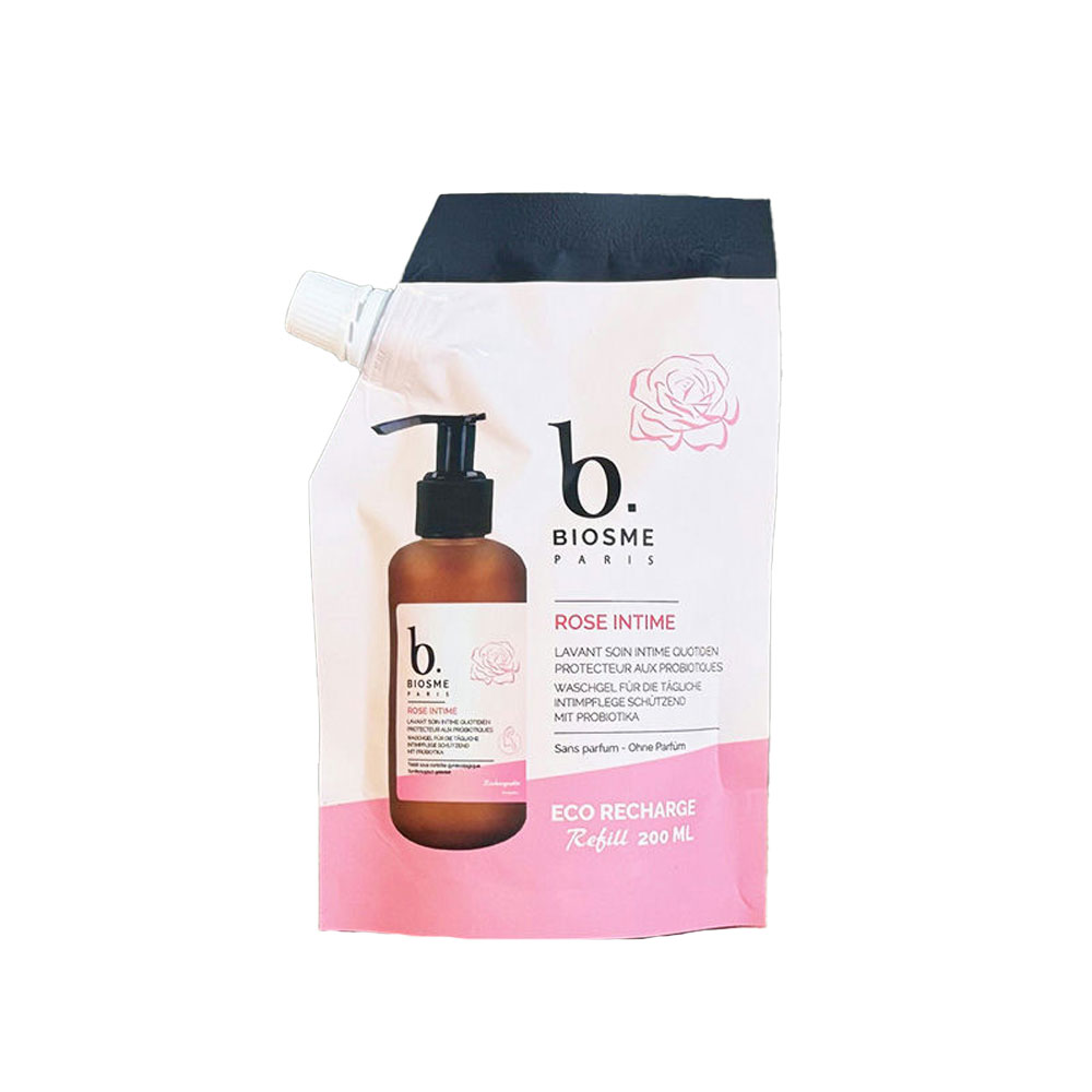 Biosme Gel Lavant Intime Doux Quotidien Éco Recharge Rose intime 200ml