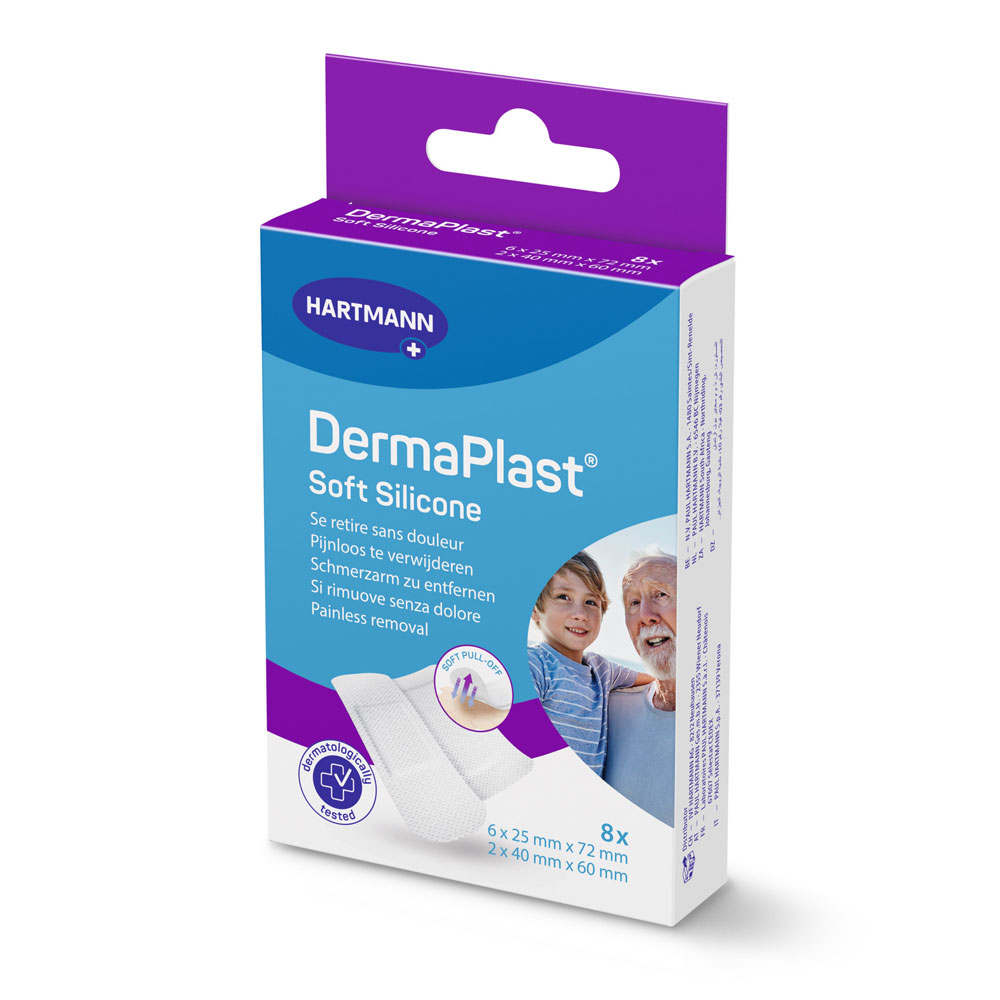 Hartmann Dermaplast Soft Silicone Pansement peaux sensibles x8