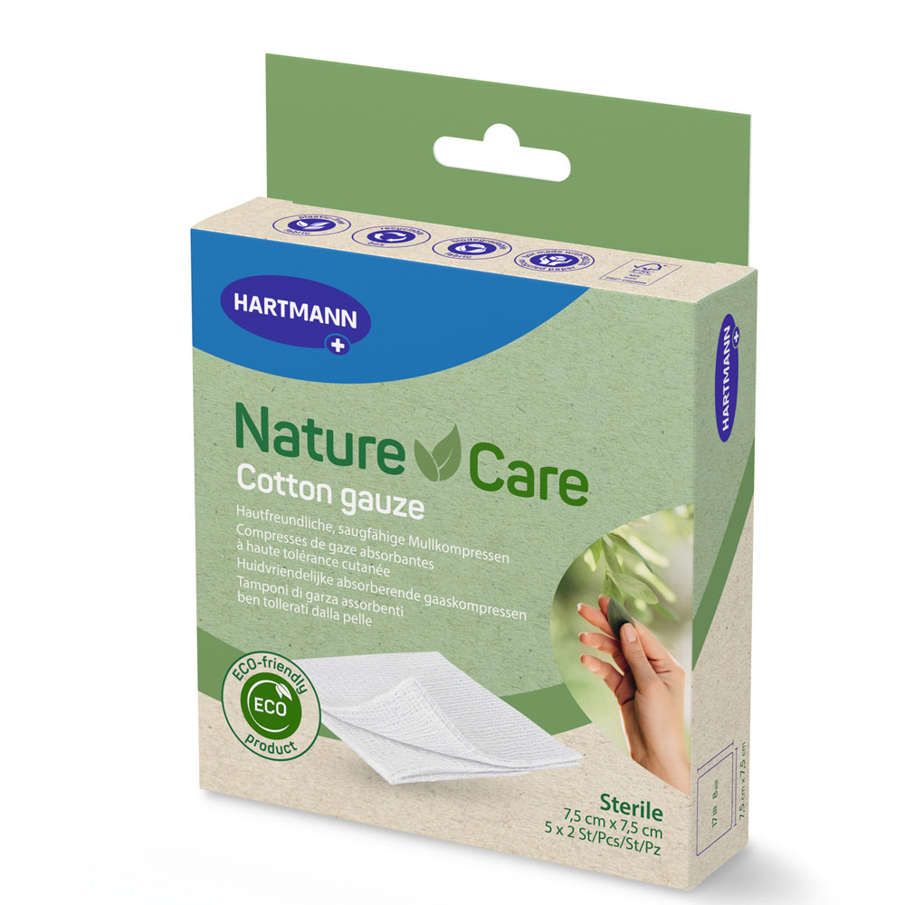 Hartmann Nature care Compresses de gaze 100 % de coton 7.5cm x 7.5cm
