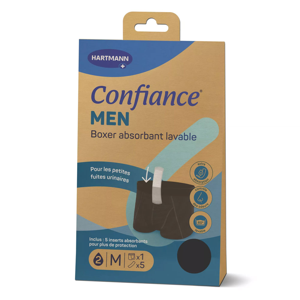 Hartmann Confiance Men Boxer absorbant lavable pour fuites urinaires x1 + 5 Inserts