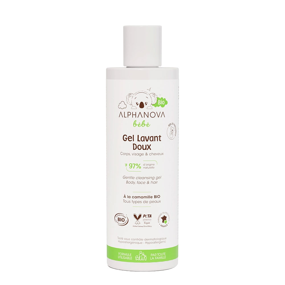 Alphanova Bébé Gel Lavant Doux Corps, Visage & Cheveux 200ml