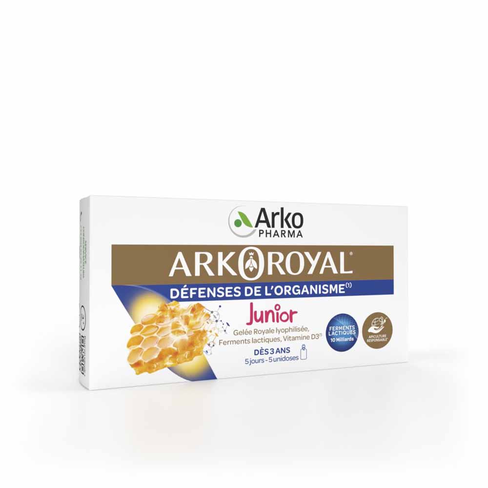 Arkopharma Arkoroyal Défenses de l'Organisme Junior Gelée Royale, Vitamine D3 5x10ml