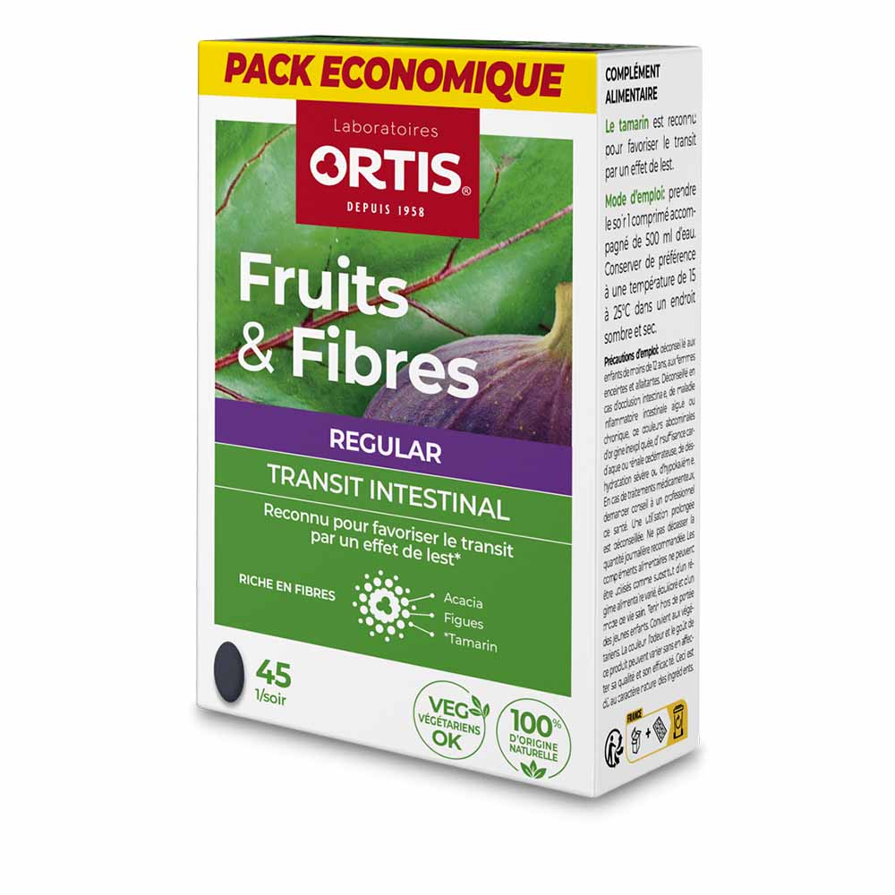 Ortis Fruits Et Fibres Regular Transit Intestinal 45 Comprimes