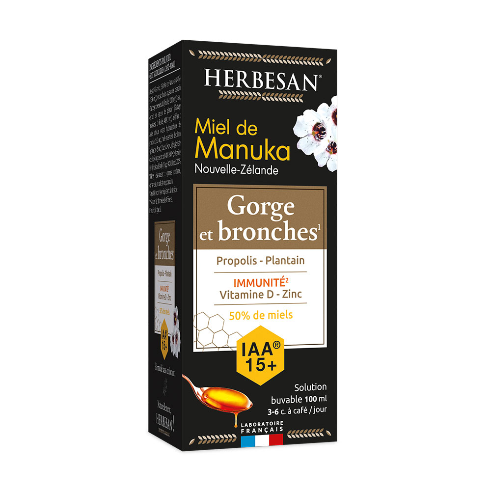 Herbesan Gorge et Bronches Miel de Manuka 100ml