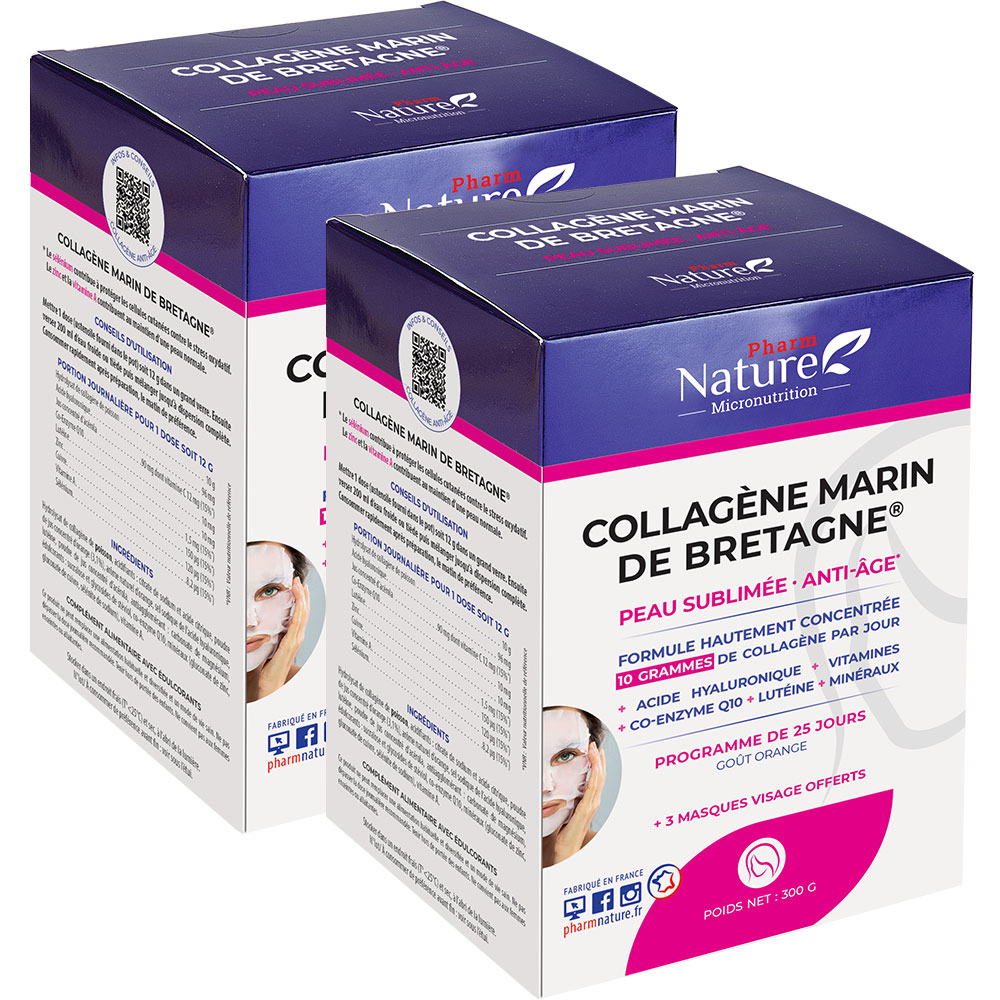 Kersiens Collagène Marin de Bretagne Peau sublimée et Anti-âge 2x300g