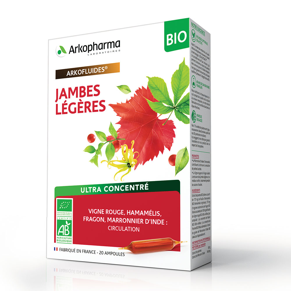 Arkopharma Arkofluides Circulation Jambes Légères Vignes Rouges Bio