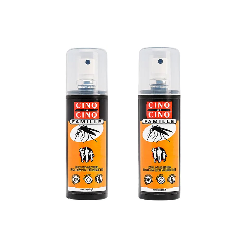 Cinq Sur Cinq Spray Famille Anti-Moustique 2x100ml