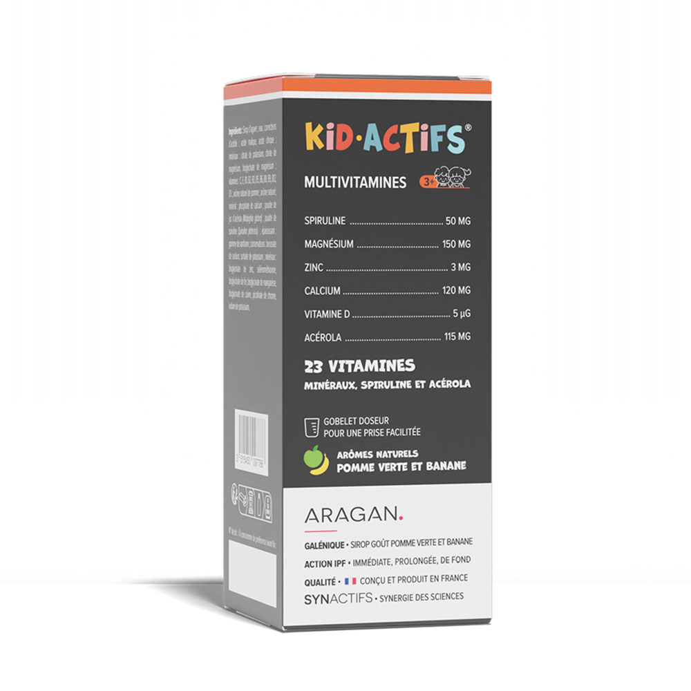 Aragan Synactifs Sirop KidActifs Multivitamines Booster d'immunité 125mL