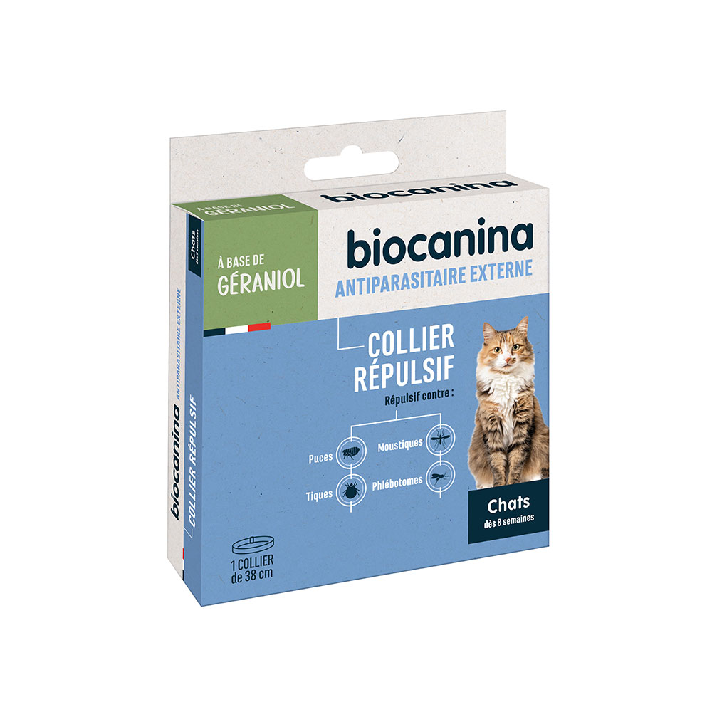 Biocanina Antiparasitaire externe Collier Répulsif Pour Chat 38cm x1