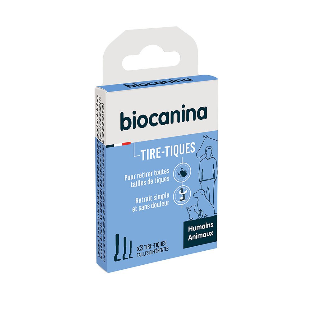Biocanina Antiparasitaire externe Tire-tiques Tailles Différentes x3