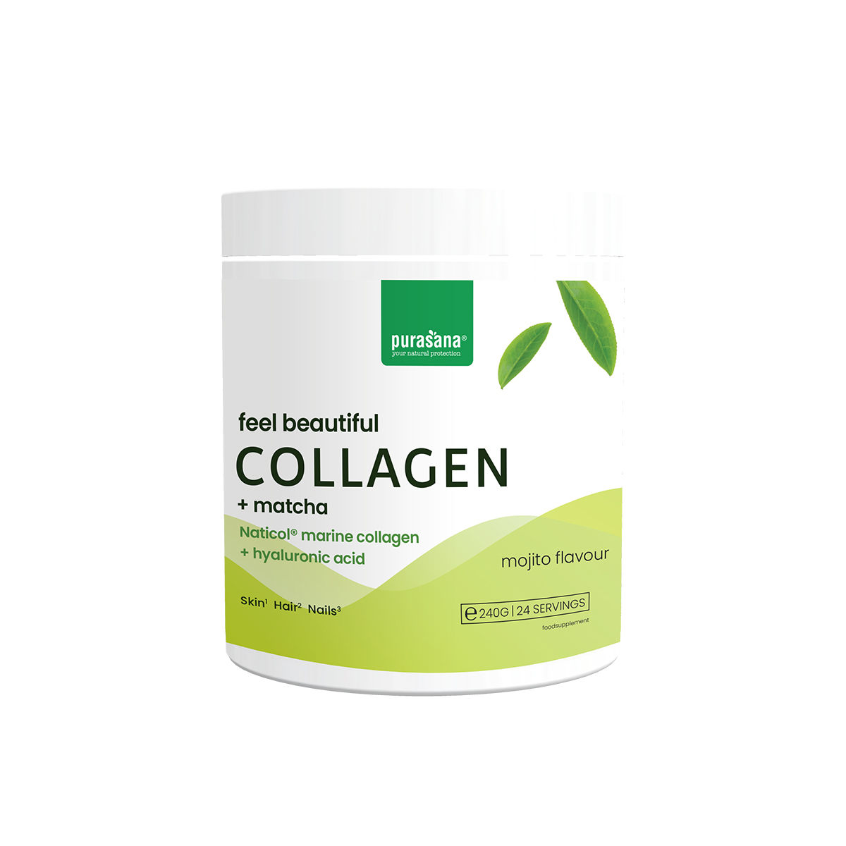 Purasana Collagène Marin + Matcha Saveur Mojito 240g