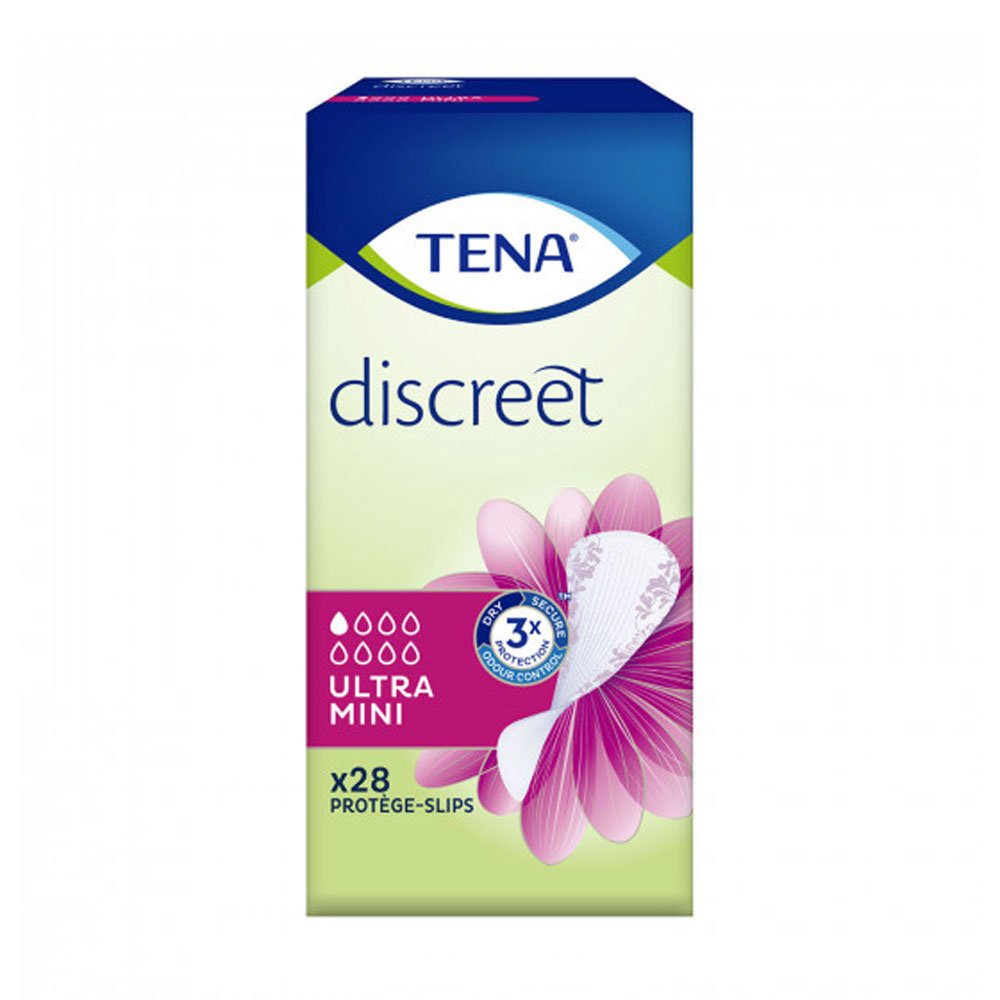 Tena Discreet Ultra-Mini Serviettes Fuites Urinaires Légères x28