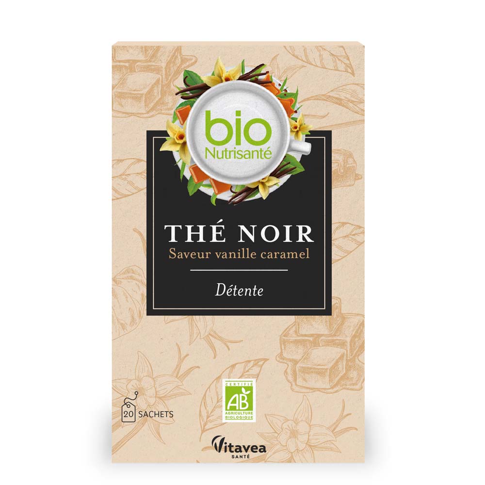 Vitavea Santé BioNutrisanté Thé Noir Détente Saveur Vanille Caramel 20 sachets
