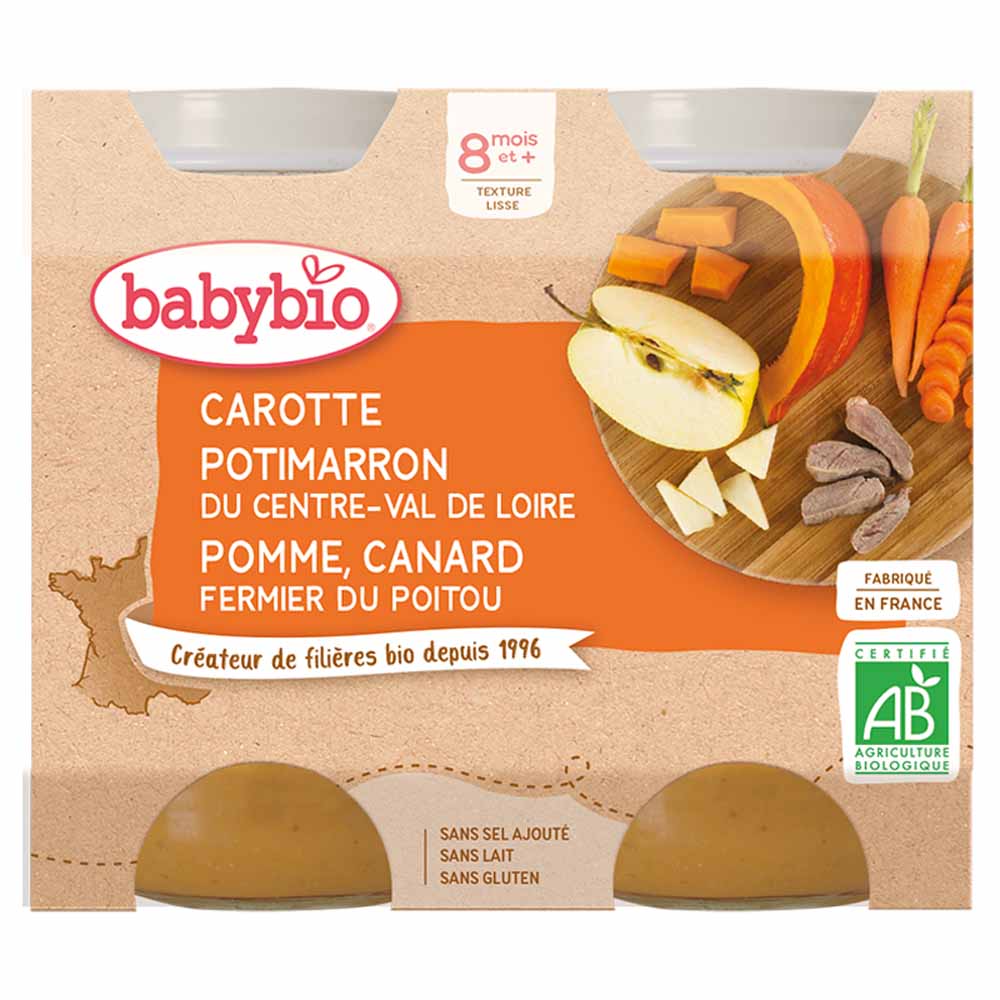 Babybio Menu Du Jour Pot Bio Des 8 Mois 2x200g