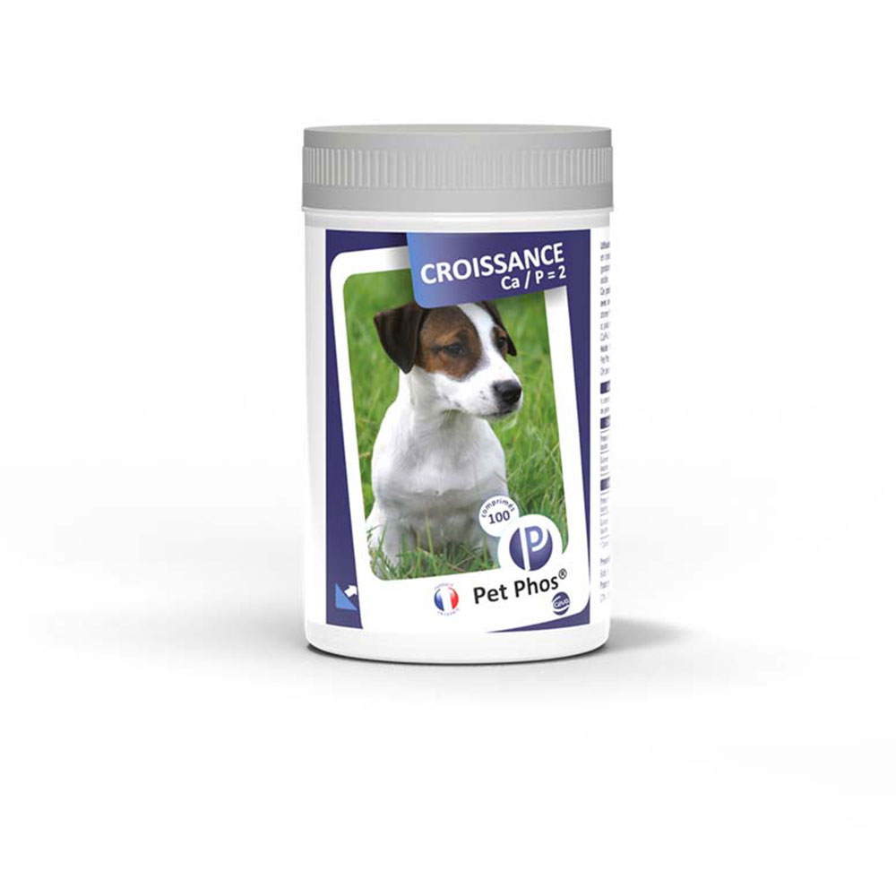 Pet Phos Croissance Ca/P=2 Chiots Et Chiennes En Lactation 100 comprimés