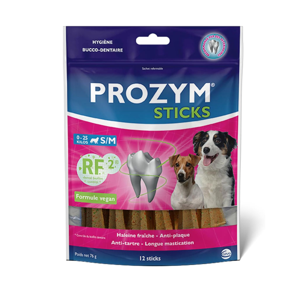 Prozym Sticks À Macher Hygiène Bucco-Dentaire Chiens 0/25kg x12